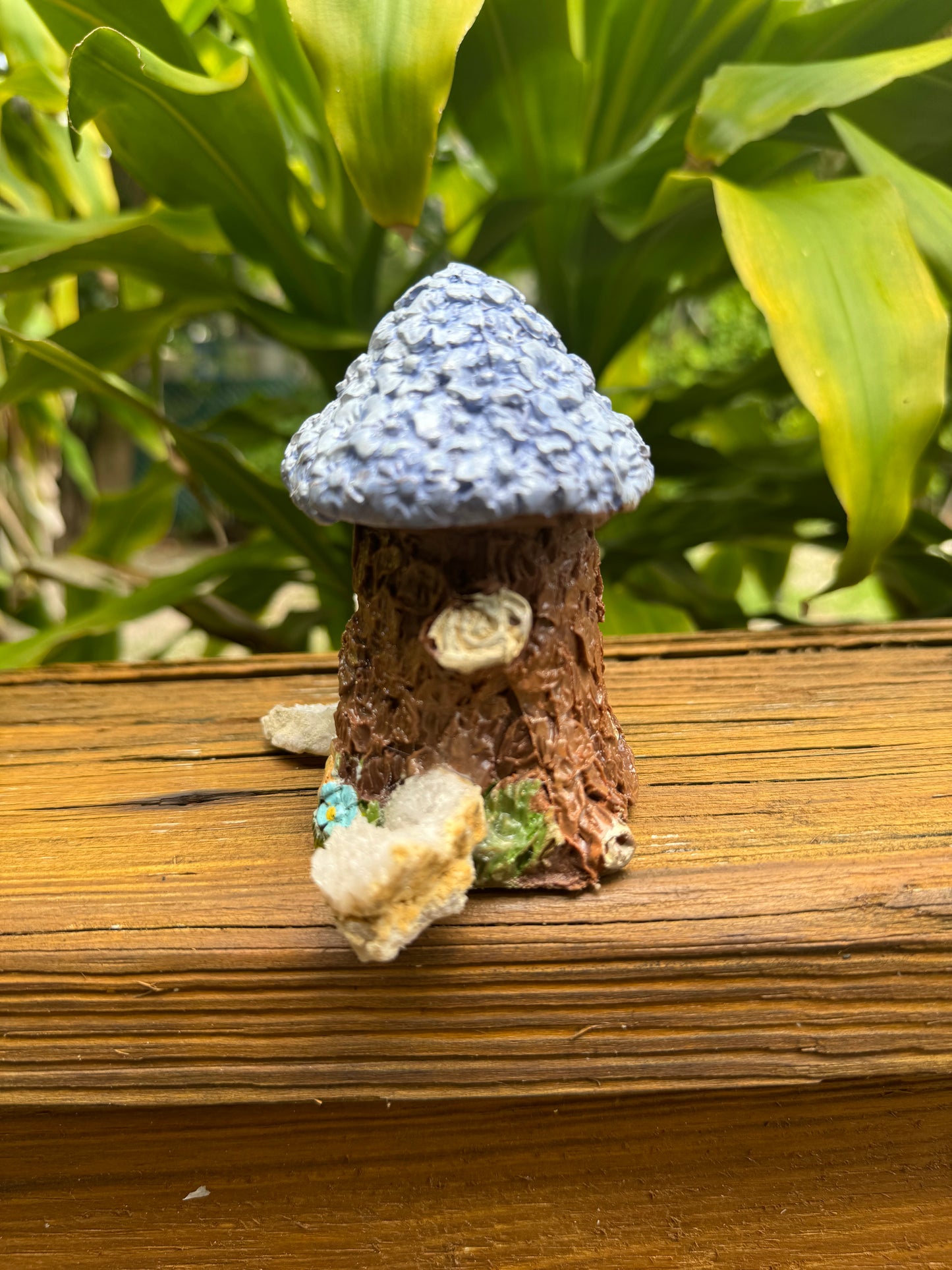 Blue Flowering Tree Crystal Fairy Cottage