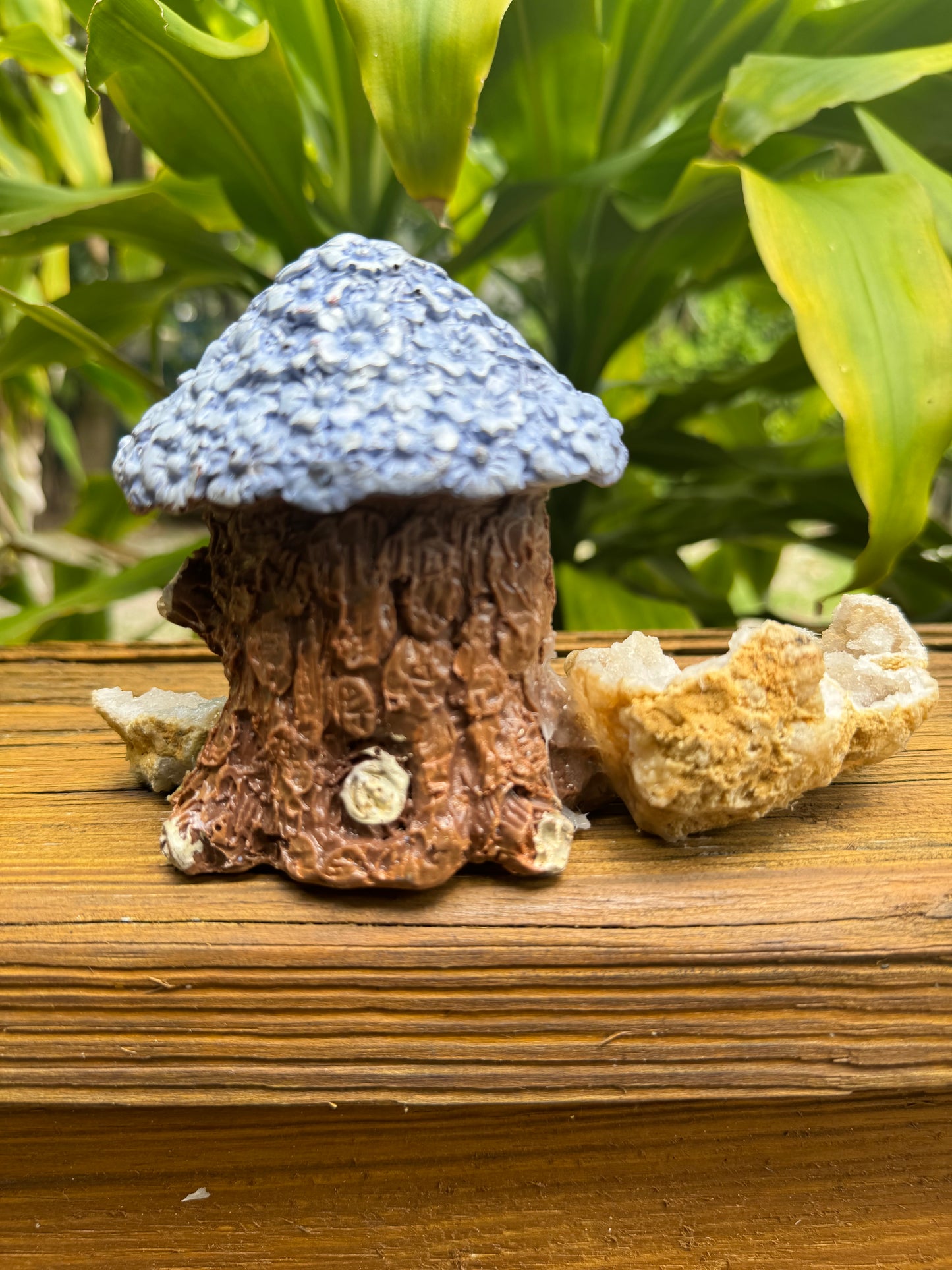 Blue Flowering Tree Crystal Fairy Cottage