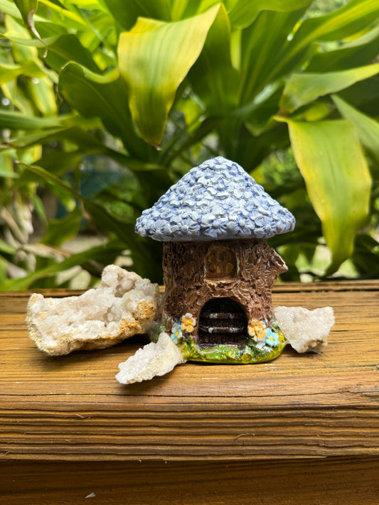 Blue Flowering Tree Crystal Fairy Cottage