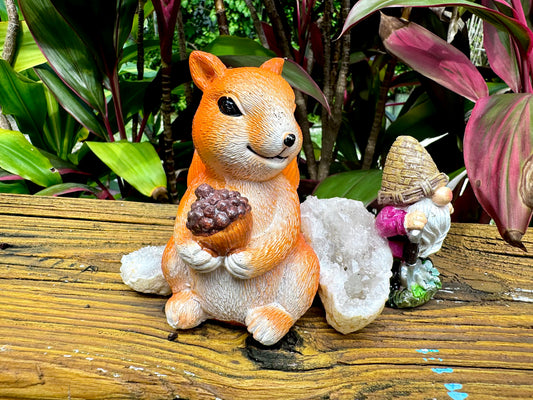 Crystal Keepers Gnome & His Squirellfriend