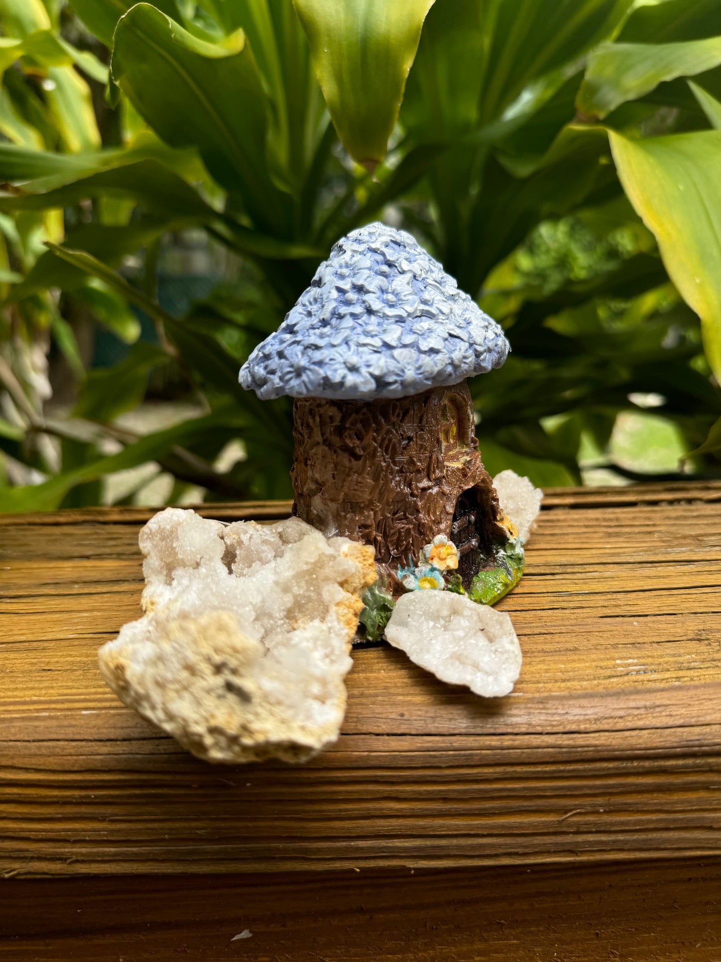 Blue Flowering Tree Crystal Fairy Cottage