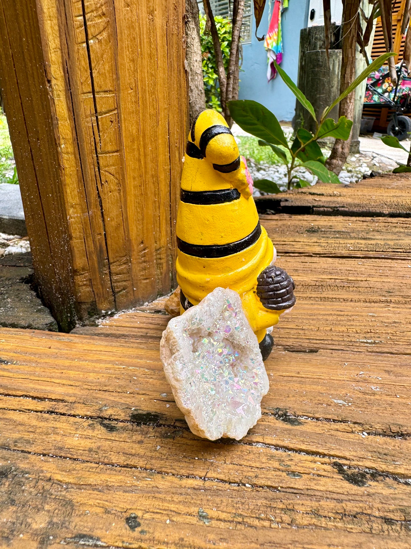 Crystal Bee Keeper Gnome